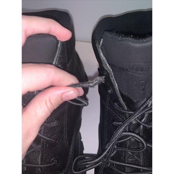 Wolverine Rory Black Leather Work Boots Mens Sz 13 Steel Toe READ NO Insoles main image 6